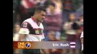 Eric Rush gets sent off for knocking out Zinzan Brooke!