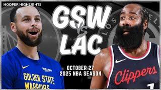 Golden State Warriors vs LA Clippers Full Game Highlights | Oct 27 | 2025 NBA Season