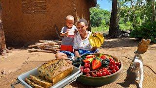 Peaceful African Village Morning Baking Banana Bread Without an Oven & Family Moments You'll Love