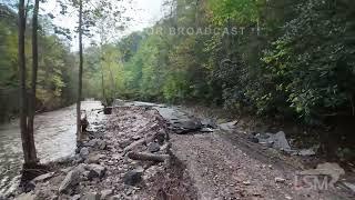 10-02-2024 Damascus, Va - Extreme flooding damage and deforestation from Helene