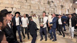 Second Hakafot after the Simchat Torah holiday at the Western Wall in Jerusalem, Israel 2024