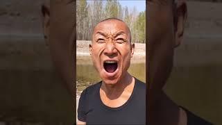 Chinese bald guy talking and dancing