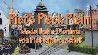 Modelleisenbahn Piets Pieck Plein – Kleinstadt Diorama mit Straßenbahn von Piet van Oorschot