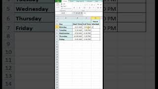 Calculate time difference in Excel