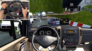 Mercedes Benz Sprinter through Dangerous Roads - Euro Truck Simulator 2 | Steering Wheel Gameplay