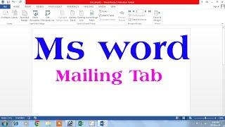 mail merge in ms word | ms word | mailing tab in ms word  | ms word mailing tab in hindi