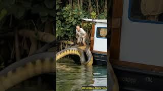 Anaconda Encounter on Amazon River Boat 
