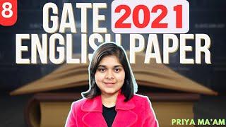 Class 8| GATE English 2021 | Live PYQ Solving with Detailed Explanations