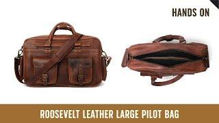 Buffalo Leather Pilot Bag Large in Dark Oak from Buffalo Jackson (Roosevelt Collection)