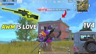 AWM IS LOVE 1v4 CHILL GAMEPLAY PUBG MOBILE LITE - BGMI LITE