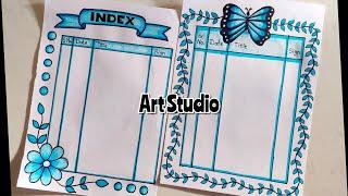 INDEX BORDER DESIGN | Index page designs | Index design for projects | Index design for project file