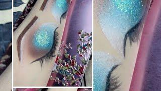 Azee Beauty Saloon || blue eyeshadow with blue glitter #makeuptutorial #shortsvideo