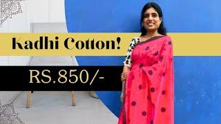 Handwoven Soft Polka Khadi Cotton Sarees! | Rs.850/- | WhatsApp-6369545679 | Shop@ruffletrends