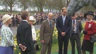 The Queen, Prince Philip and William unveil bronze horses in Windsor