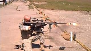 .50 cal sniper rifle fired from the kneeling!