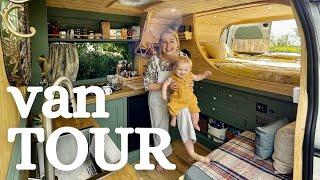 Unique LUXURY OFF-GRID van | Family of 3 full time van life.