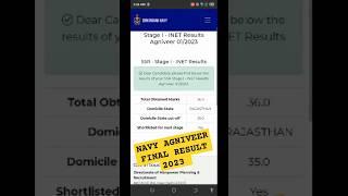 NAVY AGNIVEER SSR RESULT 2023 | Navy agniveer final result 2023 | navy mr final result 2023 