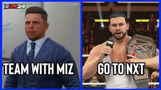 WWE 2K24: Team With Miz vs Go To NXT - Undisputed MyRise (Both Paths)