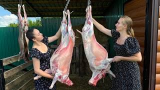 We made Baked Cabbage Rolls Inside a Whole Lamb! Life in the village