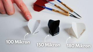 100, 150 oder 180 Mikron Dart Flights | Welche Stärke bei Darts Flights? | myDartpfeilTV