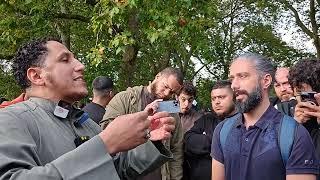 Italian regrets meeting Shamsi! Shamsi and Visitor Speakers Corner Sam Dawah