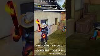 Need Legend For GUILD || BHUTNI E-SPORTS || #freefire #freefiremax #shortsvideo