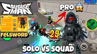 WOW!! NEW SET LONE CROW 29 KILL!! SOLO VS SQUAD SAUSAGE MAN ( EkimirzYtube )