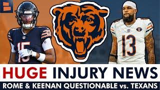 HUGE Rome Odunze & Keenan Allen Updates! Chicago Bears Injury News On Friday Before Week 2 vs Texans