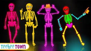 Midnight Magic - Five Skeletons Halloween Song | Spooky Scary Skeleton Songs | Teehee Town