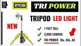 TriPower Ryobi TriPower TriPod LED Light Review pcl691b pcl632b