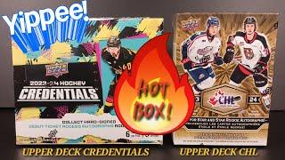 CONNOR BEDARD ECHOING IN YOUR EARS!  2023-24 UPPER DECK CREDENTIALS HOCKEY & CHL BLASTER BOX BREAK