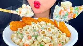 ASMR MAC & CHEESE & PEAS WITH CHICKEN TENDER BELLA BITES ** TIKTOK MEAL ** | MUKBANG | ASMR PHAN