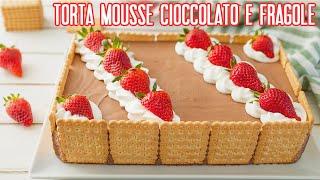 TORTA MOUSSE CIOCCOLATO E FRAGOLE Ricetta Facile - Fatto in Casa da Benedetta #ad