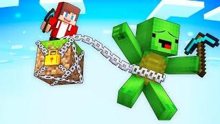 Mikey and JJ Chained Together on One Block in Minecraft (Maizen)