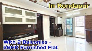 With 2Balconies @Kondapur - Fully Furnished 2BHK Flat For Sale in Kondapur - Very Close to Main Road