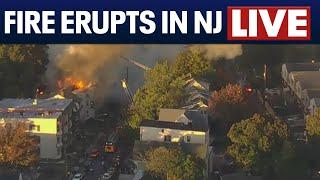 LIVE: Large fire tears through at least 3 NJ homes