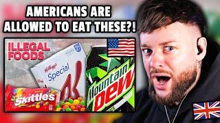 Brit SHOCKED at American Foods that are BANNED in Europe!