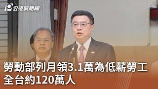 勞動部列月領3.1萬為低薪勞工 全台約120萬人｜20241018 公視中晝新聞