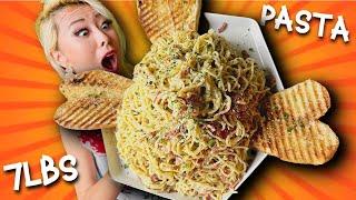 7LBS OF PASTA CARBONARA FOOD CHALLENGE at Flapjax Diner in Santa Monica, CA!! #RainaisCrazy