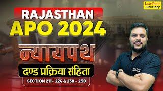 Rajasthan APO 2024 : CrPC (Criminal Procedure Code) | #3 | Section 211-224 & 238-250 | Imp. MCQs