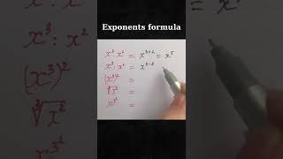 Exponents formula #shorts