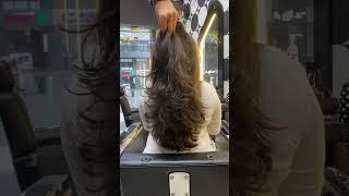 LONG SHAGGY LAYERS HAIR CUT  #shorts #youtube #haircolor #haircutting #hairstyle #haircut