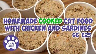 Homemade Cat Food Cooked Recipe With Chicken And Sardines S6 E25 Lucky Ferals