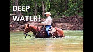 Horseback Trail Riding in Deep Water in MO!