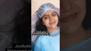 #Jyotakka getting Permanent eyebrows done at #hk #permanentmakeup #harshithakarthik #trendingshorts