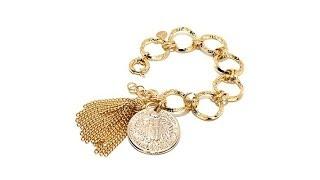 Bellezza Bronze Coin and Tassel Drop Bracelet