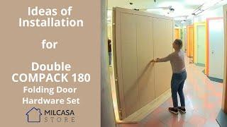 Milcasa Store - Double Compack 180 Folding Door Hardware Set - Idea of Installation