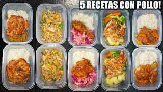 Asi preparo mi comida para una semana! 5 Recetas con pollo faciles y economicas | Abelca