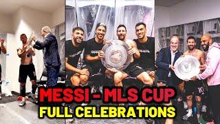 Messi and bodyguard crazy locker room celebration after Inter Miami winning MLS Supporters' Shield