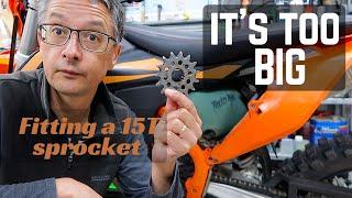 How to fit a 15 tooth front sprocket to your KTM 500 EXC-F